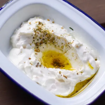 Labneh with olive oil and za'atar