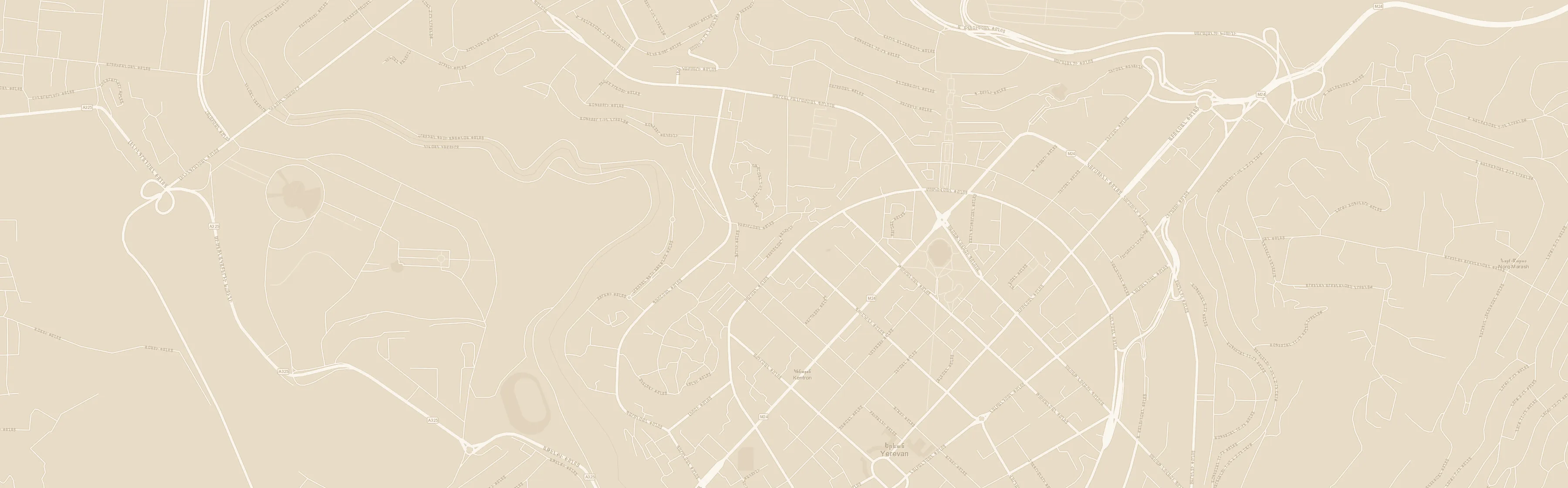 Street map around Saryan Street, Yerevan